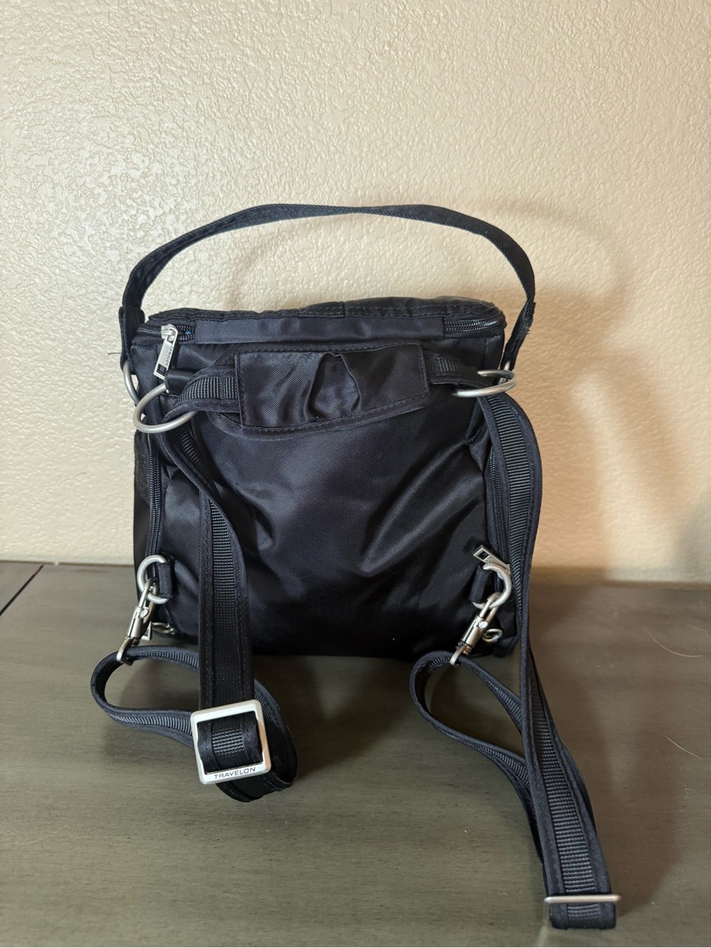 Travelon Anti-Theft Convertible Backpack Black Travel Purse RFID Organizer - Picture 2 of 9